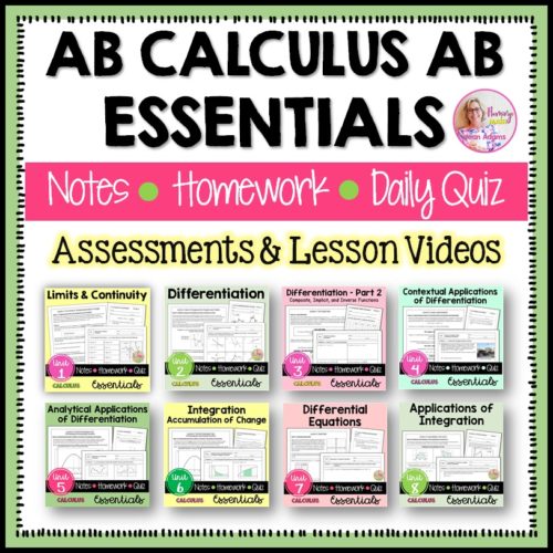 AP Calculus AB Essentials Assessments Bundle