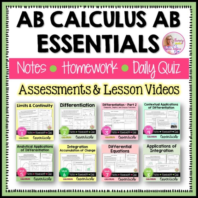 AP Calculus AB Essentials Assessments Bundle