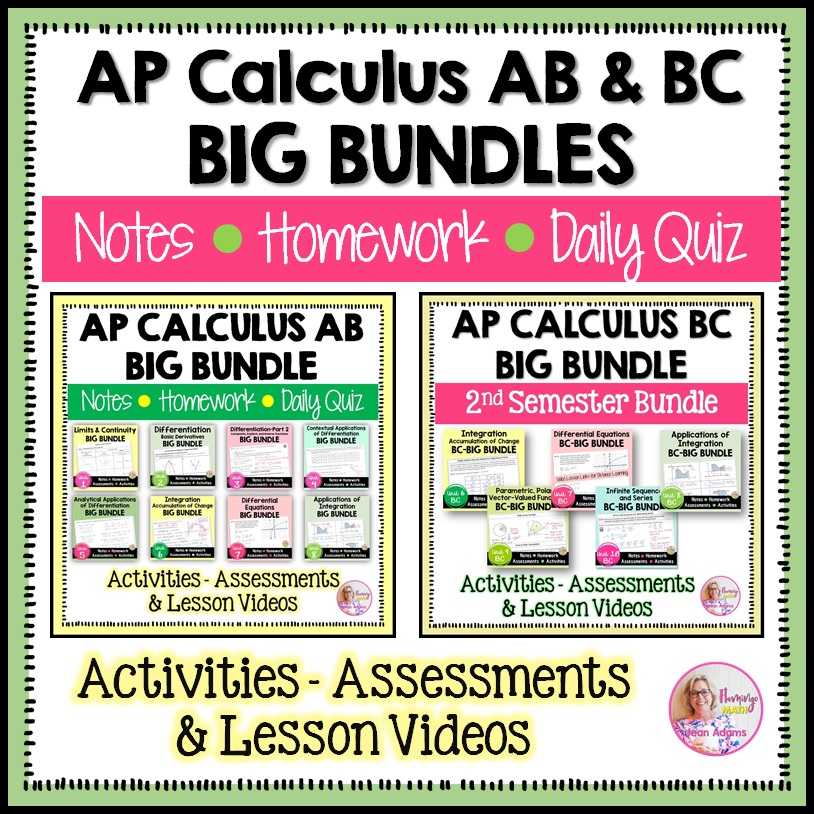 AP Calculus AB & BC Double Big Bundle Curriculum Flamingo Math with