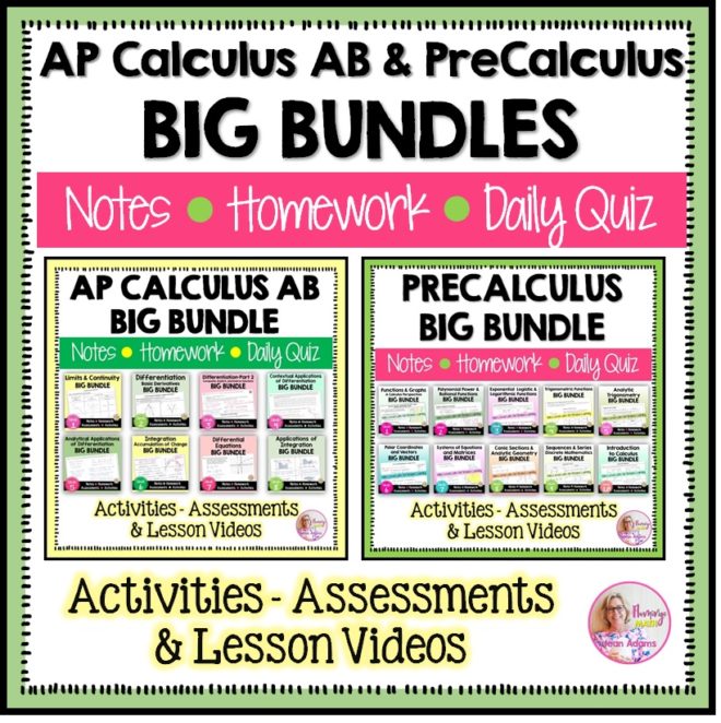AP Calculus AB & PreCalculus Big Curriculum (No SMART Board)