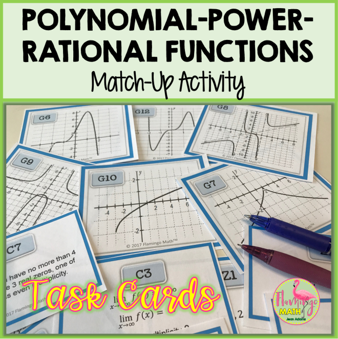 Polynomial Power and Rational Functions Match-Up Activity - Flamingo ...