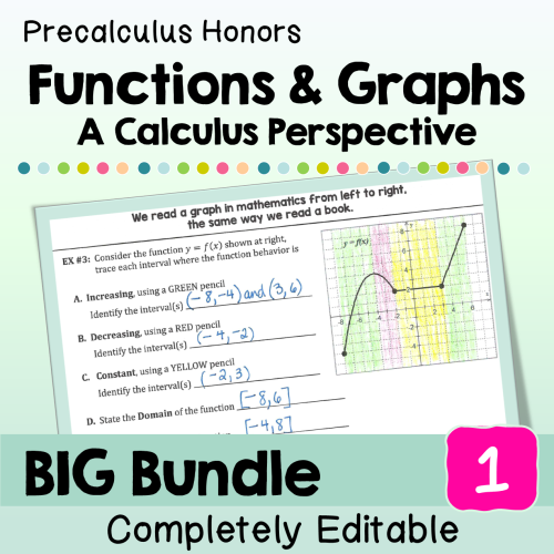 Functions and Graphs Big Bundle (Precalculus Honors)