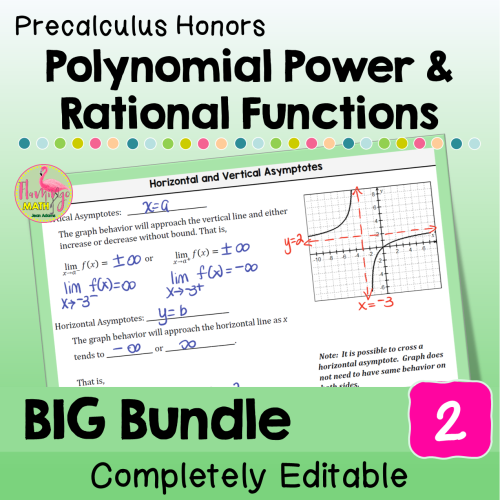 Polynomials, Power and Rational Functions Big Bundle (Precalculus Honors)