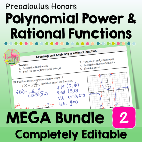 Polynomial, Power and Rational Functions Mega Bundle (Precalculus Honors)