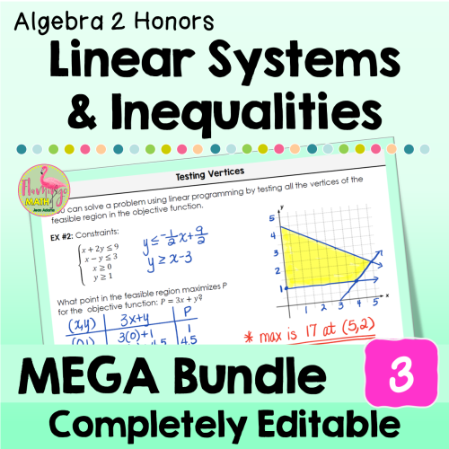Linear Systems & Inequalities Mega Bundle (Algebra 2 Honors)