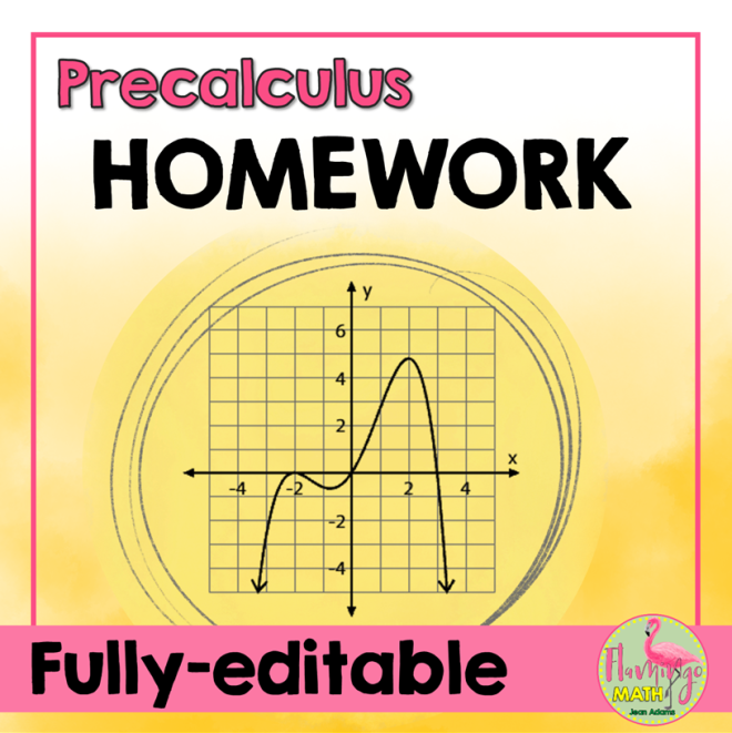 Precalculus Curriculum Homework Bundle - Flamingo Math with Jean Adams