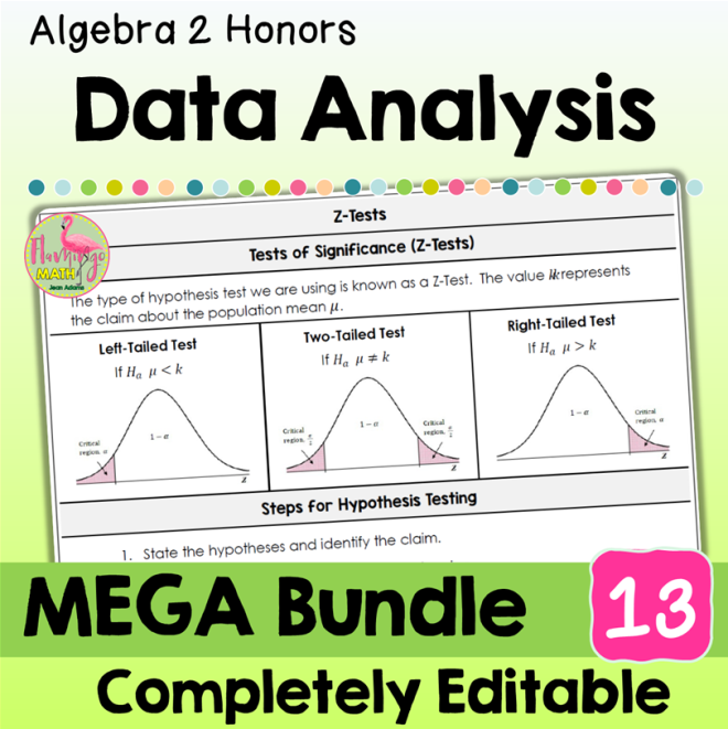 Data Analysis and Statistics MEGA Bundle (Algebra 2) - Flamingo Math ...