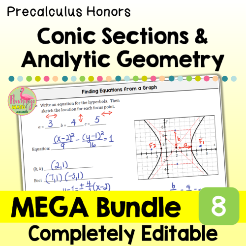 Conic Sections and Analytic Geometry MEGA Bundle (Precalculus)