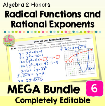 Radical Functions and Rational Exponents MEGA Bundle (Algebra 2)