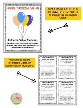 Calculus Happy Theorem Days Anchor Charts and Reference Cards - Image 2