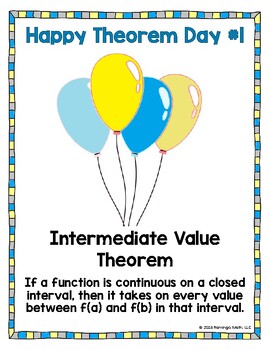 Calculus Happy Theorem Days Anchor Charts and Reference Cards - Image 4
