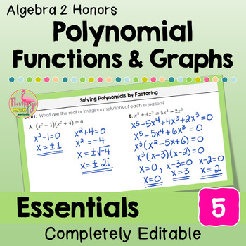 Polynomials Functions and Graphs Essentials Bundle (Algebra 2)