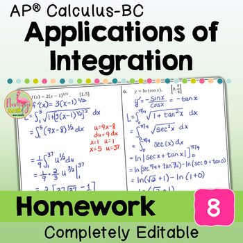 Applications of Integration Homework (AP Calculus BC)