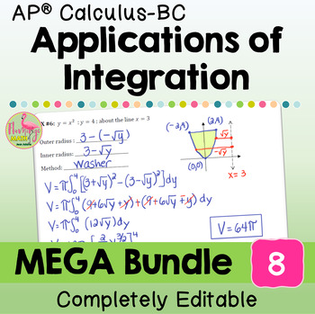 Applications of Integration MEGA Bundle (AP Calculus BC)