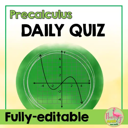 Precalculus Curriculum Daily Quiz Bundle