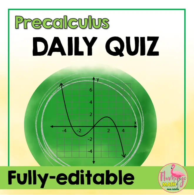 Precalculus Curriculum Daily Quiz Bundle - Flamingo Math with Jean Adams