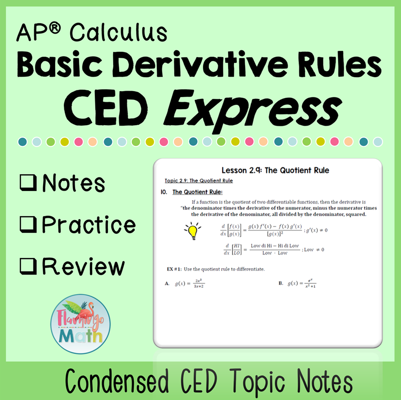 Basic Derivative Rules CED Express Bundle