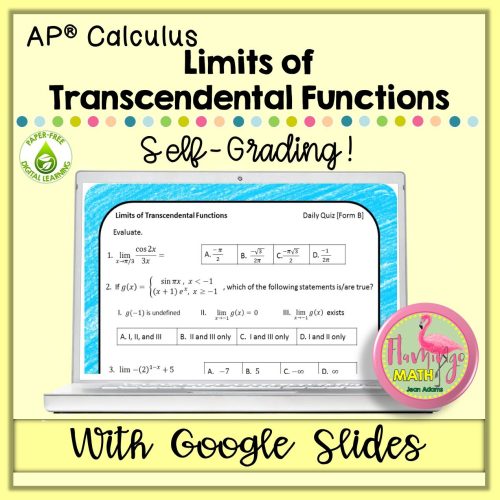 Calculus Limits of Transcendental Functions Google Quiz (Topic 1.6)