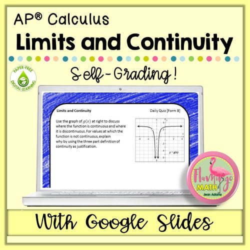 Calculus Limits and Continuity Google Quiz (Topic 1.7)