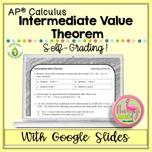 Calculus Intermediate Value Theorem Google Quiz (Topic 1.9)