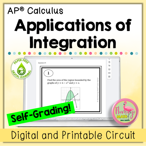 AP Calculus Digital Applications of Integration Task Cards (Digital and Printable)