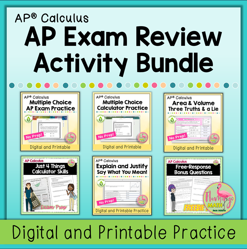 AP Calculus Exam Review Activity Bundle (Digital and Printable)