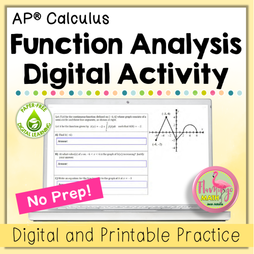 AP Calculus Function Analysis and Accumulation Digital Activity (Digital and Printable)