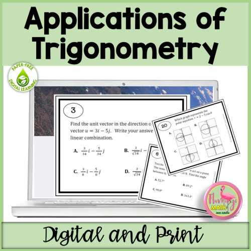 Applications of Trigonometry Google Forms Task Cards (Digital and Print)