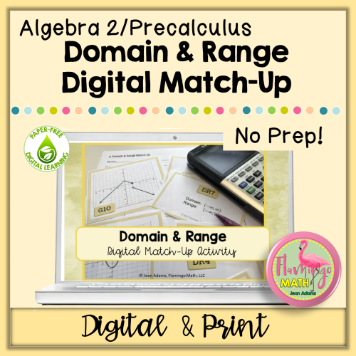 Domain and Range Digital Match-Up Activity for Google Slides (Digital and Print)