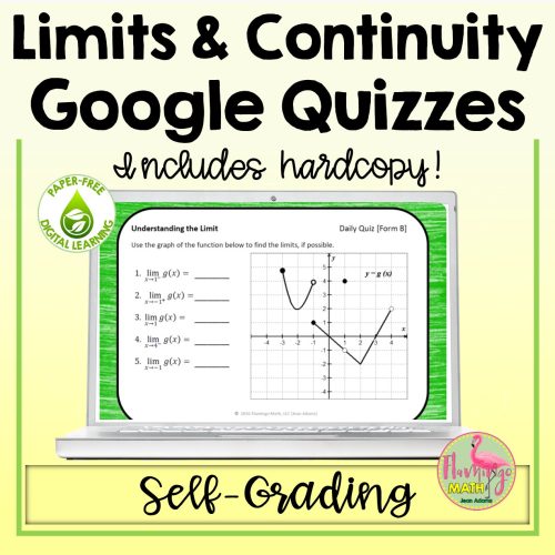 Calculus Limits and Continuity Google Quiz Bundle (Unit 1)