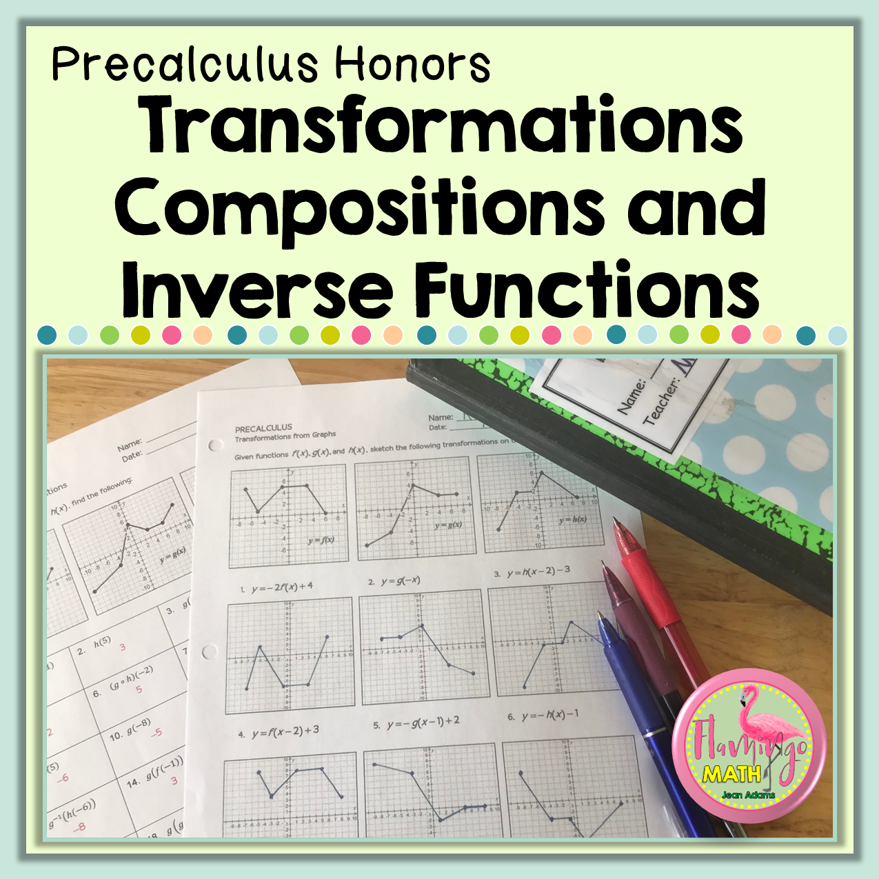 Transformations Compositions and Inverse Functions Precalculus