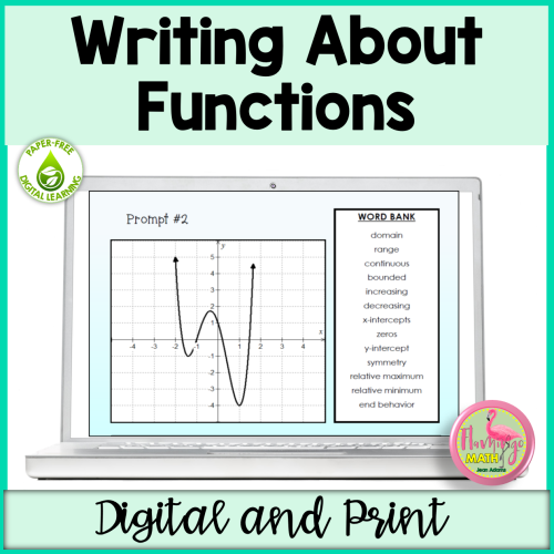 Writing About Functions for Google Slides (Digital and Print)