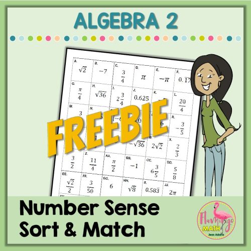 Number Sense Sort and Match Activity (Algebra 2 - Unit 1)