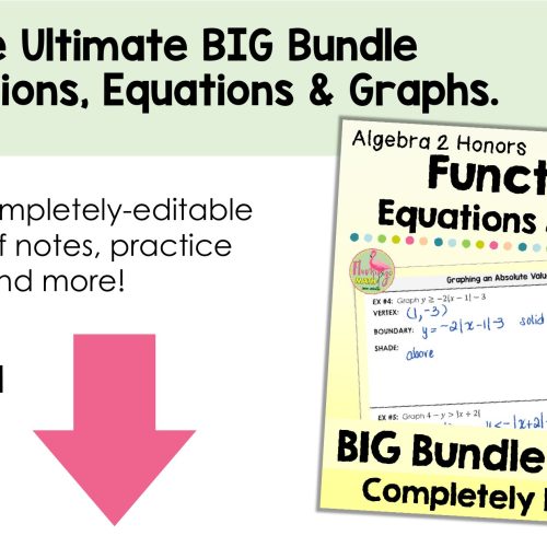 Functions Equations and Graphs BIG Bundle Algebra 2 (Unit 2)