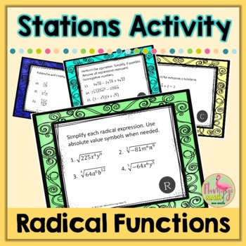 Radical Functions Stations Activity (Algebra 2 - Unit 6)