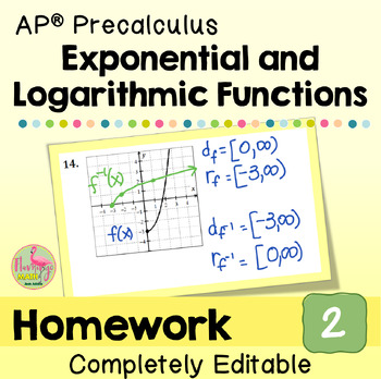 Exponential and Logarithmic Functions Homework (AP Precalculus Unit 2)