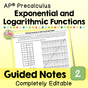 Exponential and Logarithmic Functions Guided Notes (AP Precalculus Unit 2)