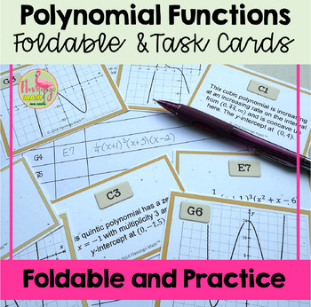 Solving Polynomial Equations Foldable and Task Cards Activity Precalculus