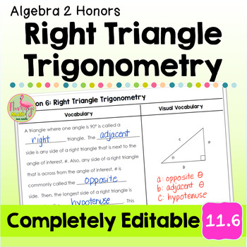 Right Triangle Trigonometry (Algebra 2 - Unit 11)