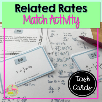 Calculus Related Rates Sort & Match Activity (Unit 4)