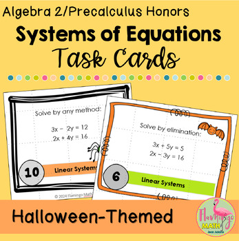 Linear Systems Halloween Task Cards (Algebra 2 - Unit 3)