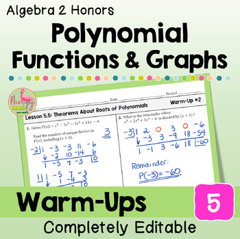 Polynomial Functions Warm-Ups (Unit 5-Algebra 2 Honors)