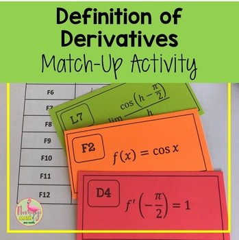 Definition of Derivatives Match Up Activity (Unit 2 Calculus)