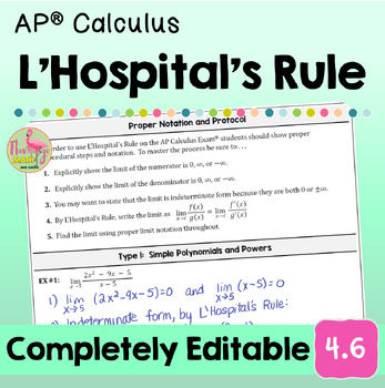L'Hospital's Rule (Unit 4-AP Calculus)