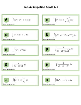 Antidifferentiation Triples Task Card Activity (Calculus - Unit 6) - Image 3