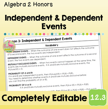Independent and Dependent Events (Algebra 2 - Unit 12)