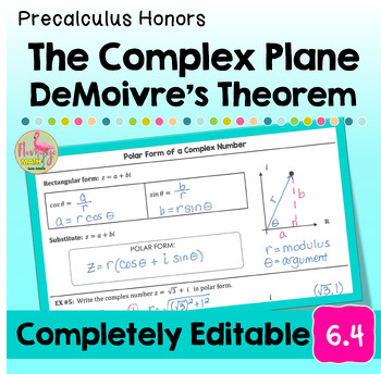 The Complex Plane and DeMoivre's Theorem Unit 6 Precalculus