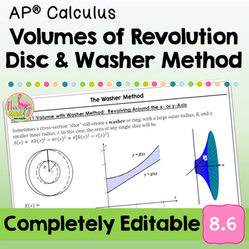 Volumes of Revolution Disc & Washer Methods (Unit 8 AP Calculus)
