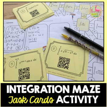 Calculus Integration Maze and Task Cards Activity (Unit 6)