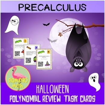 Polynomial Task Cards Halloween Activity Precalculus